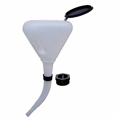 WESTWARD 5NUE9 Spillproof Funnel White PE Unthreaded