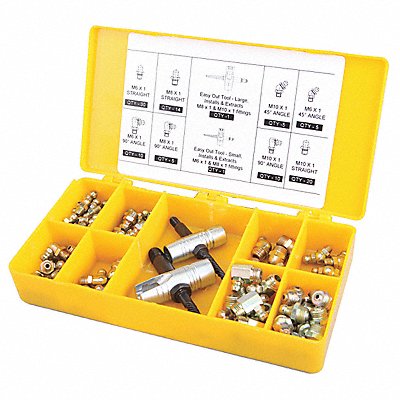 WESTWARD 5NUF3 Grease Fitting and Install Kit Metric