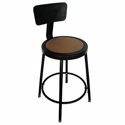 GRAINGER 5NWH3 Round Stool 4 Legs Black 30 3/4 H
