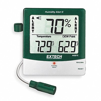 EXTECH 445815 Digital Hygrometer Alarm 14 to 140 F
