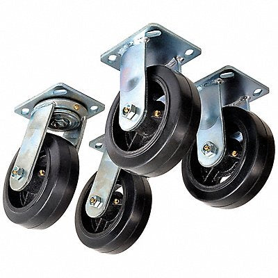 GRAINGER 5PKH8 Standard Plate Castor Swivel/Rigid PK4