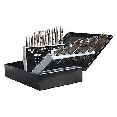 WESTWARD 5PXJ1 Gun Tap/Drill Bit Set 18 pcs