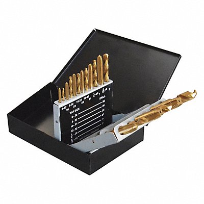 WESTWARD 5PXJ3 Set Drill And Tap TiN 18pcs