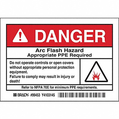 BRADY 99453 Label 3 1/2 inx5 in Polyester PK5