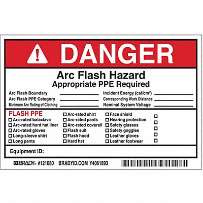 BRADY 121080 Permanent Adhesive Label 4inx6in Vinyl PK5