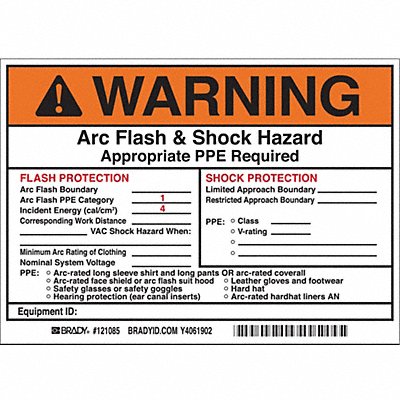 BRADY 121085 Permanent Adhesive Label 5inx7in Vinyl PK5