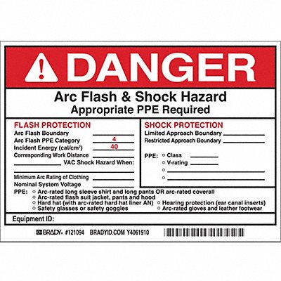 BRADY 121094 Permanent Adhesive Label 5inx7in Vinyl PK5