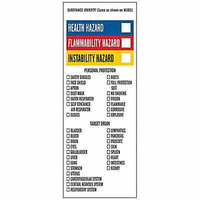 BRADY 121147 NFPA Label 8 in H 3 in W PK500