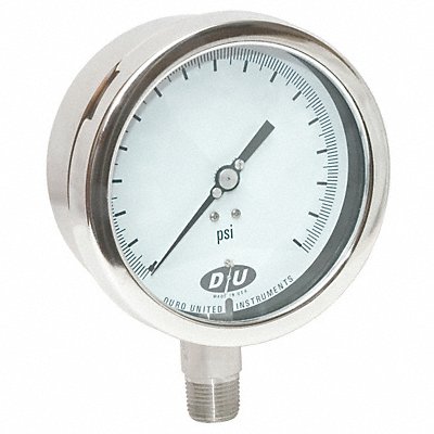 DURO 42070433CERT D7959 Pressure Gauge 0 to 60 psi 4-1/2In 1/2In