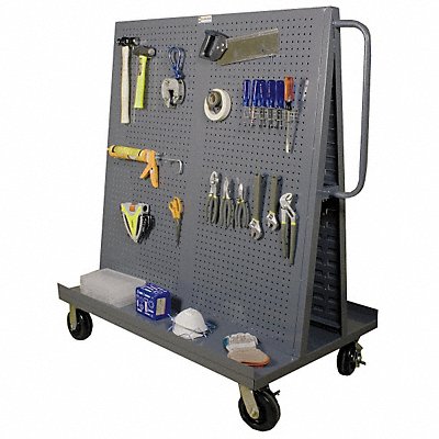 GRAINGER AF3048PBLP95 Mbl AFrm Louvered Pegboard Rk 48x48x54 1/2in
