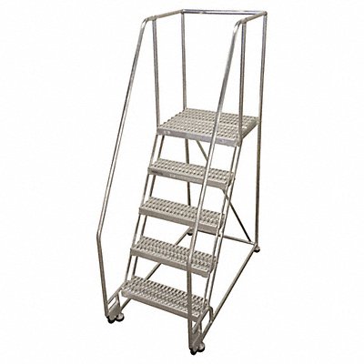 COTTERMAN 5TA26A3E20B8C50P6 Tilt and Roll Ladder Welded Handrail 50 in H