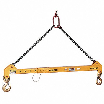 CALDWELL 32C2610 Spreader Beam: Spreader Beam, 4,000 lb Working Load Limit, Adj, 120 in Overall Lg, Steel