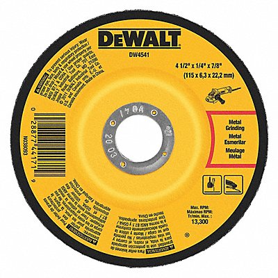 DEWALT DW4541 Depressed Grinding Wheel 7/8 CN Unthreaded Hole