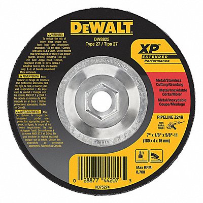DEWALT DW8825 Cut Off Grinding Wheel 5/8 -11CN ThreadHle