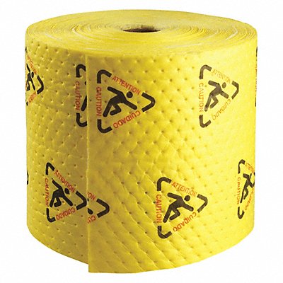 BRADY SPC ABSORBENTS CH15P Absorbent Roll Chem/Hazmat Yellow 150ft L