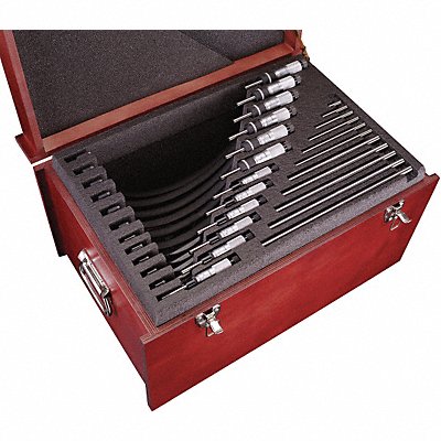 STARRETT S436EXRLZ Micrometer Set 0-12 In 0.001 Res 12 Pc