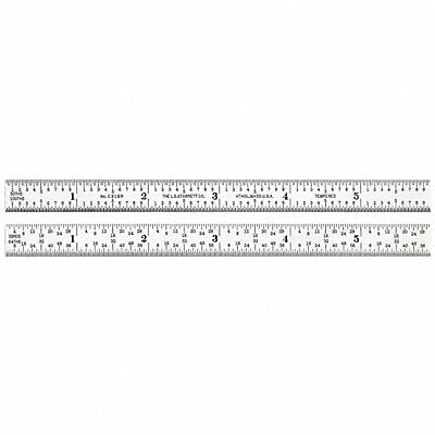 STARRETT C416R48 Steel Rule Heavy Spring-Tempered 48 In