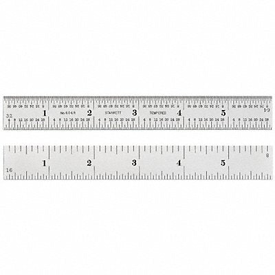 STARRETT C404R48 Steel Rule Heavy Spring-Tempered 48 In