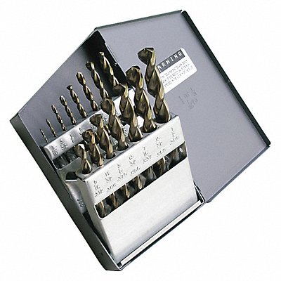 WESTWARD 5UDN7 Jobber Drill Set 15 pc HSS