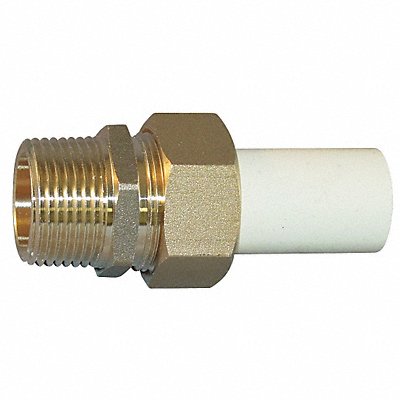 GRAINGER TUM007 Union Brass 3/4 in Metal Side Pipe Size