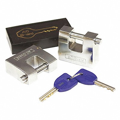AC GUARD ACL Keyed Padlock 2 in Square Silver PK2