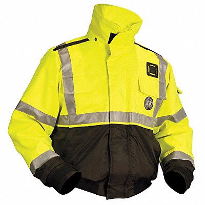 MUSTANG SURVIVAL MJ6214T3239XL206 D8651 Flotation Jacket XL 15.5lb Black/Yellow