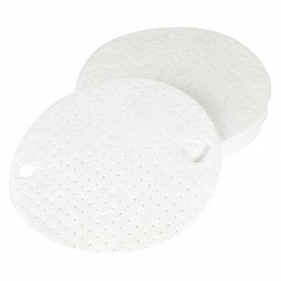 BRADY SPC ABSORBENTS DTO25 Drum Top Pad Oil Based Liquid White PK25