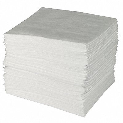 BRADY SPC ABSORBENTS ENV50 Absorb Pad Oil Based Liquids White PK50