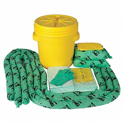 BRADY SPC ABSORBENTS SKH20 Spill Kit Chem/Hazmat Yellow