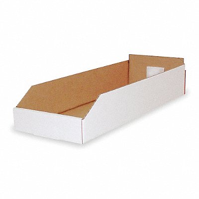 PACKAGING CORPORATION OF AMERICA 5W224 Corrugated Shelf Bin White Cardboard 4 3/4 in
