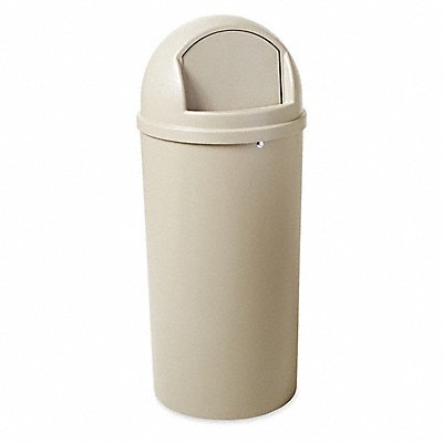 RUBBERMAID COMMERCIAL PRODUCTS FG816088BEIG Garbage Can Round 15 gal Beige