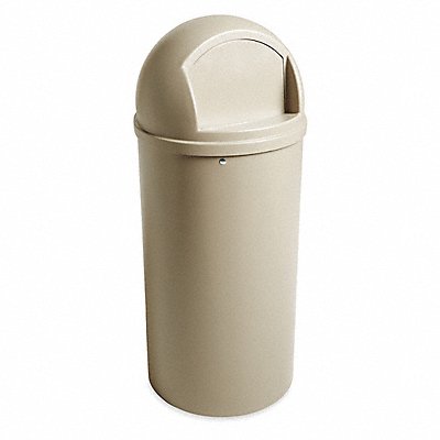 RUBBERMAID COMMERCIAL PRODUCTS FG817088BEIG Garbage Can Round 25 gal Beige