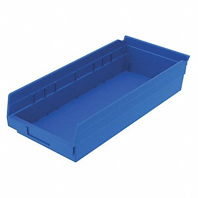 GRAINGER 30158BLUEBLANK Shelf Bin Blue Indstr Grd Poly 4 in