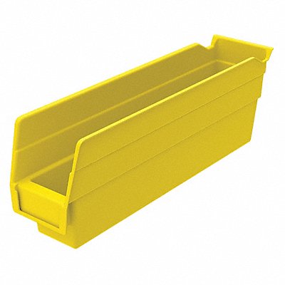 GRAINGER 30110YELLOBLANK Shelf Bin Yellow Indstr Grd Poly 4 in