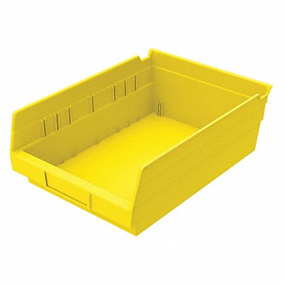 GRAINGER 30150YELLOBLANK Shelf Bin Yellow Indstr Grd Poly 4 in