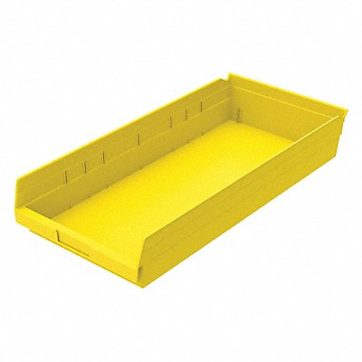 GRAINGER 30174YELLOBLANK Shelf Bin Yellow Indstr Grd Poly 4 in