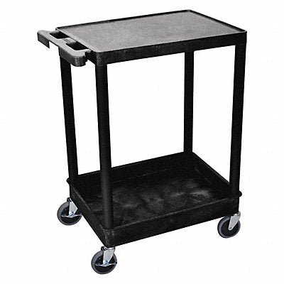 GRAINGER STC21B Utility Cart 300 lb Cap. Resin 2 Shlvs