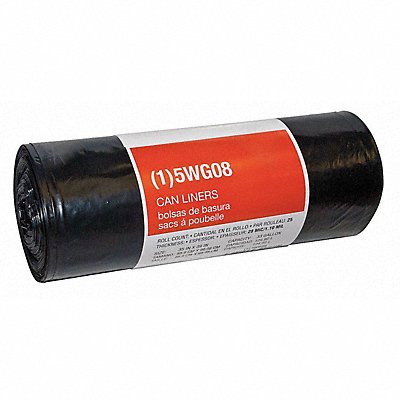GRAINGER 5WG08 Garbage Bags 33 gal Black PK25