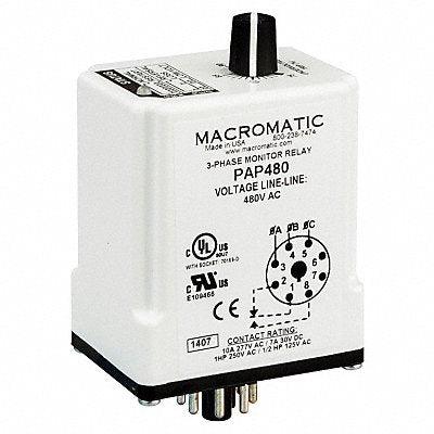 MACROMATIC PAP240 Phase Monitor Relay 240VAC Plug SPDT