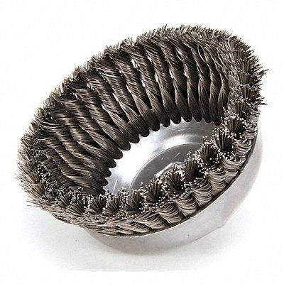 WEILER 94122 Knot Wire Cup Brush Threaded Arbor 6 In.