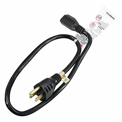 GRAINGER 5XFP7ID Extension Cord 2ft 16Ga 13A SJT Blk