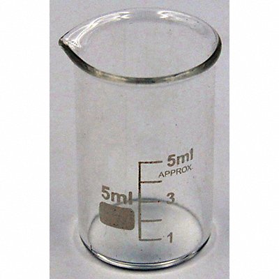 LAB SAFETY SUPPLY 5YGY6 Beaker 5 mL 35 mm H 22 mm Dia PK12