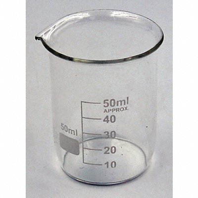 LAB SAFETY SUPPLY 5YGY9 Beaker 50 mL 60 mm H 45 mm Dia PK12