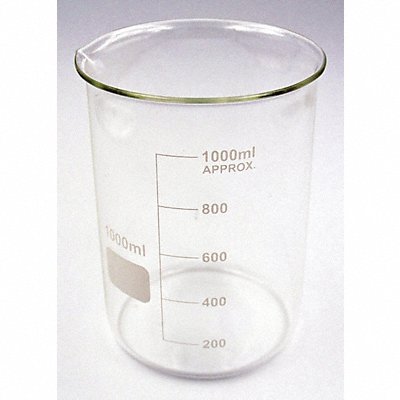LAB SAFETY SUPPLY 5YGZ7 Beaker 1 L 145 mm H 105 mm Dia PK6