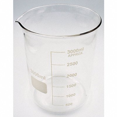 LAB SAFETY SUPPLY 5YGZ9 Beaker 3 L 210 mm H 152 mm Dia PK4