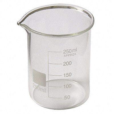 LAB SAFETY SUPPLY 5YHA3 Beaker 150 mL 100 mm H 53 mm Dia PK12