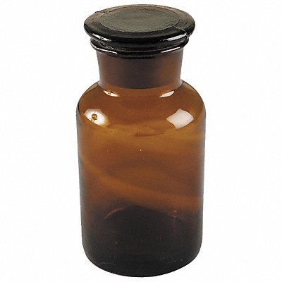 LAB SAFETY SUPPLY 5YHJ0 Bottle 85 mm H Amber 46 mm Dia PK8