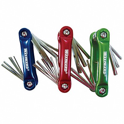 WESTWARD 5YUU6 Hex Key Set Folded 2 1/4 in to 3 1/8 in