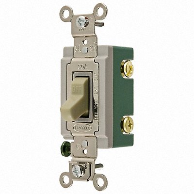 HUBBELL HBL3032I Wall Switch Ivory 30A Back Side DblPole