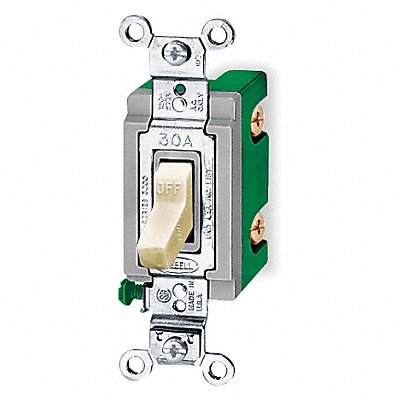 HUBBELL HBL3031I Wall Switch Ivory 30A Back Side Single Pole